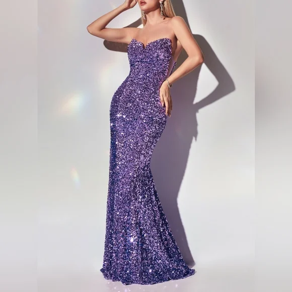 open lace back dress Elegant Mermaid Floral Embroidered Blue Prom Dress Party Dress  Pgmdress